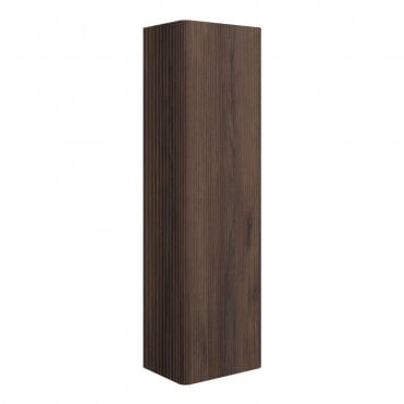 Serena 350mm Wall Hung 1 Door Tall Storage Unit - Textured Walnut