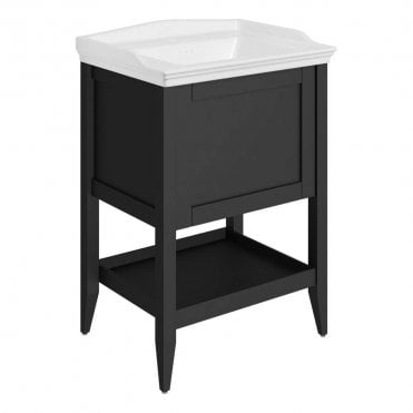 Serene 650mm 1 Drawer Traditional Vanity Unit & 1TH Basin - Matt Anthracite