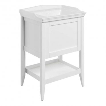 Serene 650mm 1 Drawer Traditional Vanity Unit & 1TH Basin - Matt White