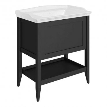 Serene 800mm 1 Drawer Traditional Vanity Unit & 1TH Basin - Matt Anthracite