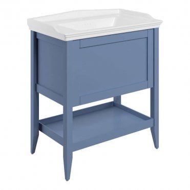 Serene 800mm 1 Drawer Traditional Vanity Unit & 1TH Basin - Matt Misty Blue