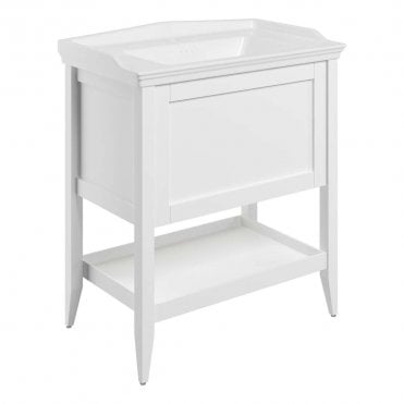 Serene 800mm 1 Drawer Traditional Vanity Unit & 1TH Basin - Matt White