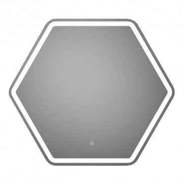 Shape 785 x 693mm Hexagonal LED Mirror, Steam Free with Touch Sensor