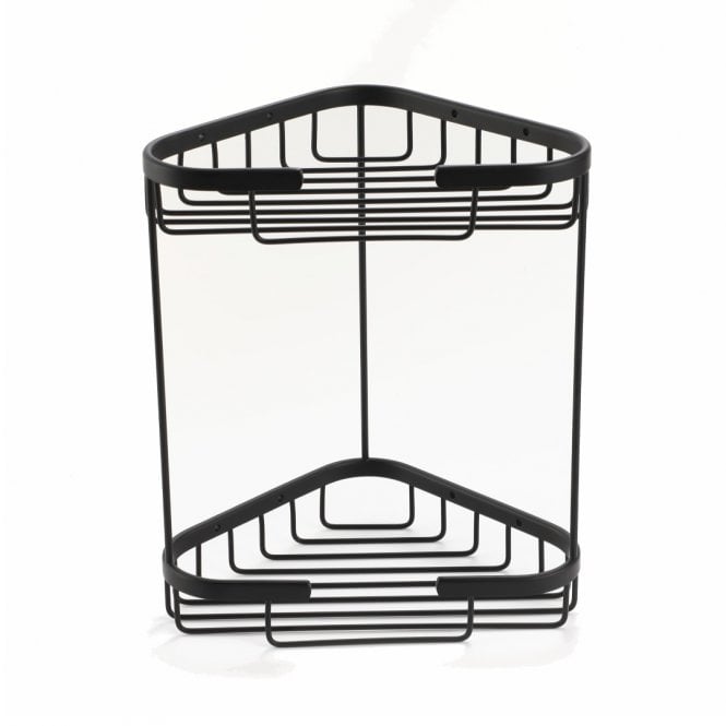 Dove Bathrooms Shell Black 2-Tier Storage Basket