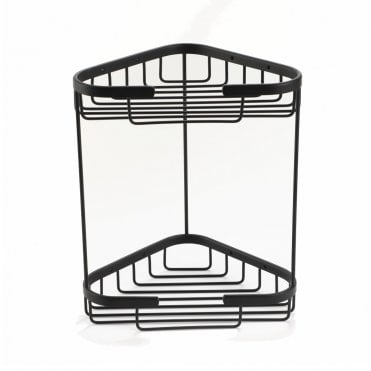 Shell Black 2-Tier Storage Basket