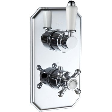 Shore Traditional Lever Thermostatic Single Outlet Shower Valve - Chrome