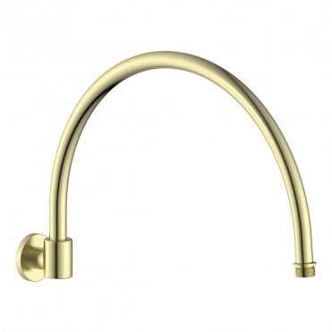 Shore Traditional Wall Mounted Curved Shower Arm - Brushed Brass