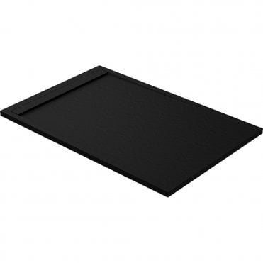 Slate Black 1400x800mm Rectangular Slim 30mm Shower Tray & Hidden Waste