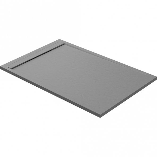 Dove Bathrooms Slate Grey 1400x800mm Rectangular Slim 30mm Shower Tray & Hidden Waste