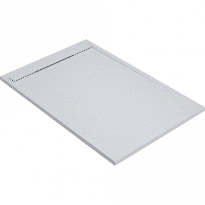 Dove Bathrooms Slate White 1000x800mm Rectangular Slim 30mm Shower Tray & Hidden Waste