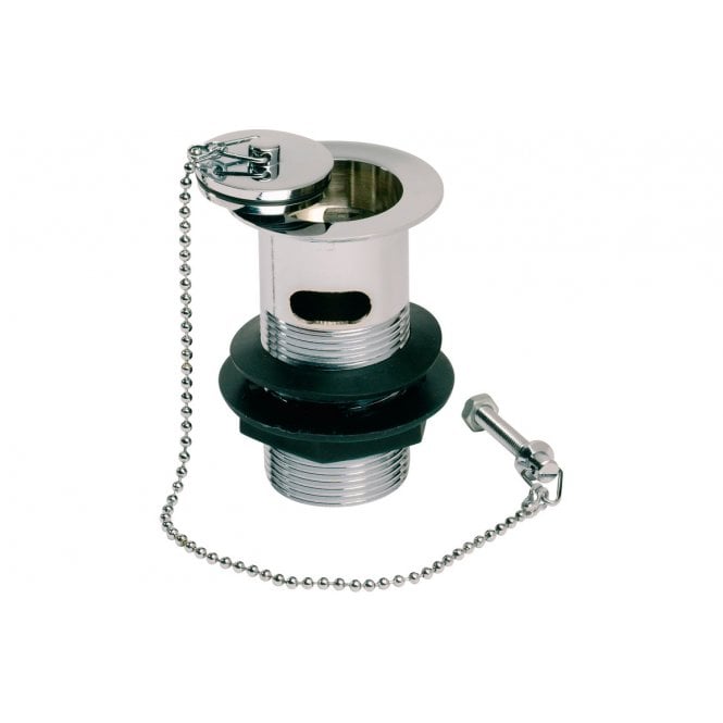 Dove Bathrooms Slotted Basin Plug & Chain Waste - Chrome