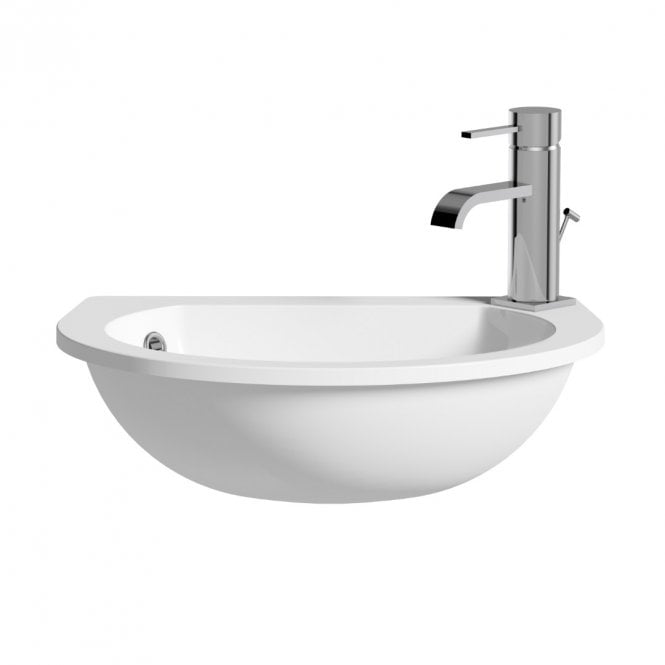 Dove Bathrooms Space Saver 490x355mm 1TH Semi Recessed Basin