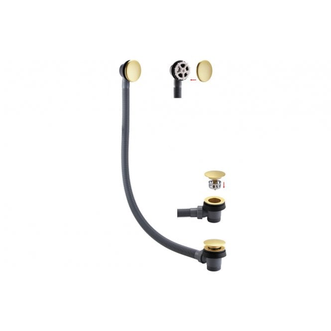 Dove Bathrooms Sprung Bath Waste & Overflow - Brushed Brass