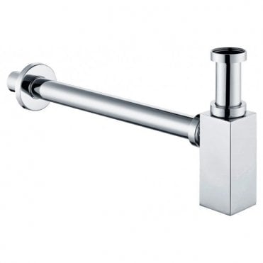 Square Contemporary Basin Bottle Trap - Chrome