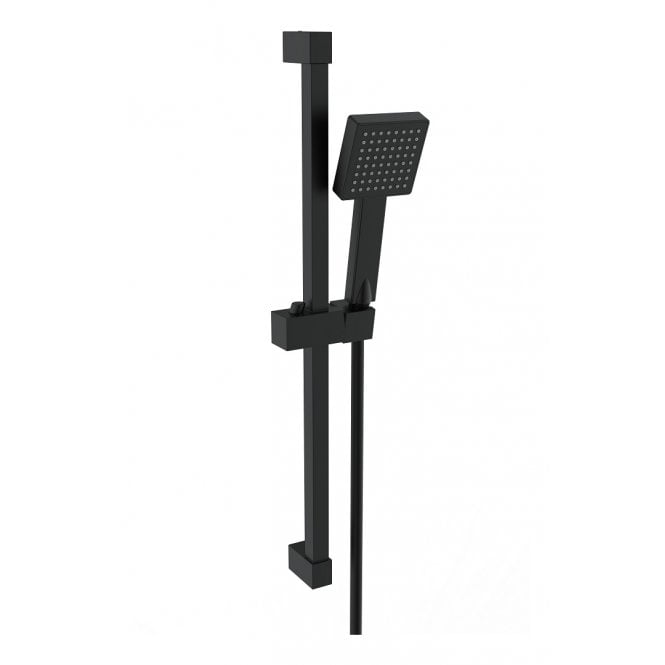 Dove Bathrooms Square Slider Rail Kit & Single Mode Handset - Matt Black