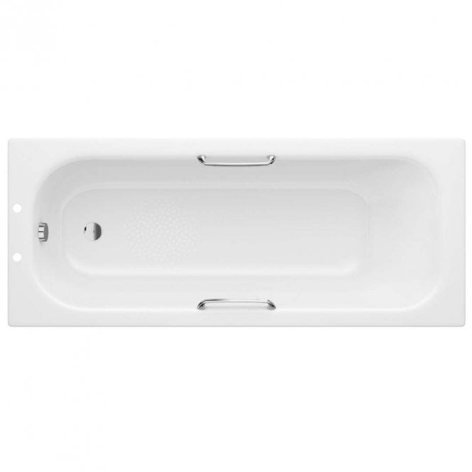 Dove Bathrooms Steel 1700mm x700mm Single Ended 2TH Bath with Grips & Anti-slip