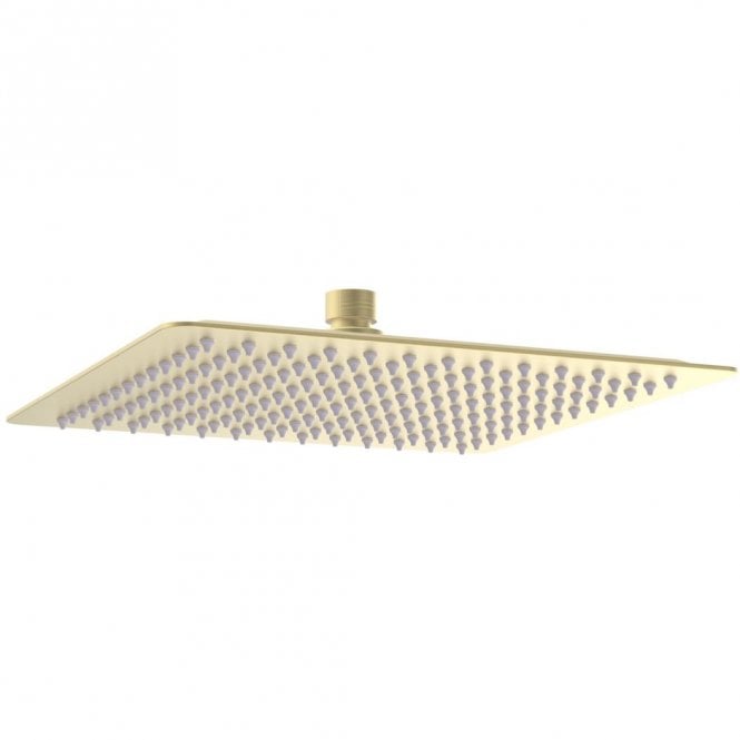 Dove Bathrooms Storm 250mm Square Ultraslim Showerhead - Brushed Brass