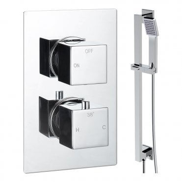Storm Chrome Round 1 Outlet Concealed Mixer with Shower Rail