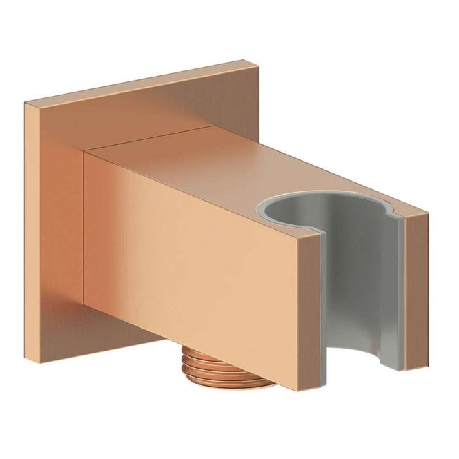 Dove Bathrooms Storm Square Handset Wall Bracket with Wall Outlet - Brushed Bronze