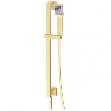 Storm Square Riser Rail Kit w/Elbow & 3 Mode Handset - Brushed Brass