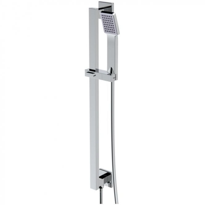 Dove Bathrooms Storm Square Riser Rail Kit w/Elbow & 3 Mode Handset - Chrome