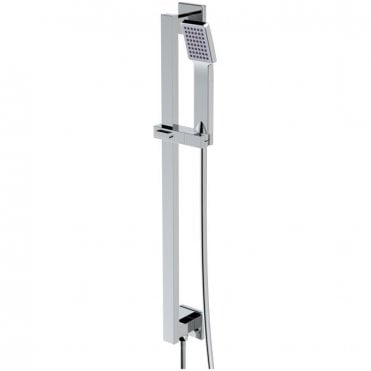 Storm Square Riser Rail Kit w/Elbow & 3 Mode Handset - Chrome