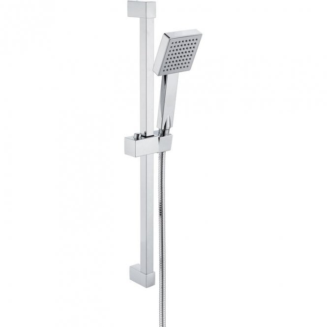 Dove Bathrooms Storm Square Slider Rail Kit & Single Mode Handset - Chrome