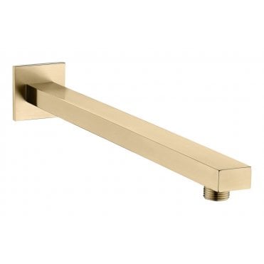 Storm Square Wall Mounted Shower Arm 350mm - Brushed Brass