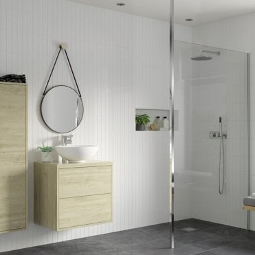 Thea 1000mm Wetroom Panel & Floor-to-Ceiling Pole - Chrome
