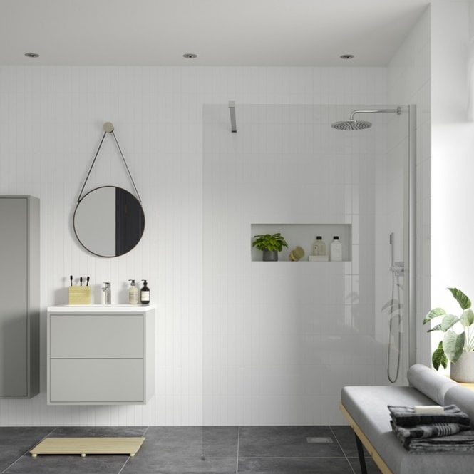 Dove Bathrooms Thea 1000mm Wetroom Panel & Support Bar - Chrome