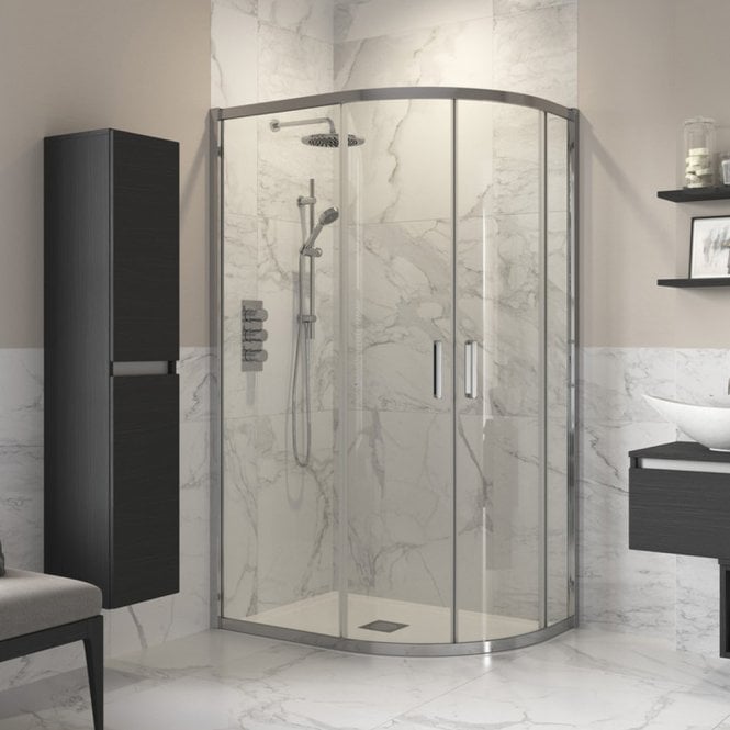 Dove Bathrooms Thea 1000x800mm 2 Door Offset Quadrant - Chrome