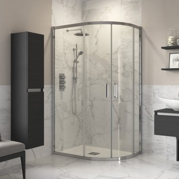 Thea 1000x800mm 2 Door Offset Quadrant - Chrome