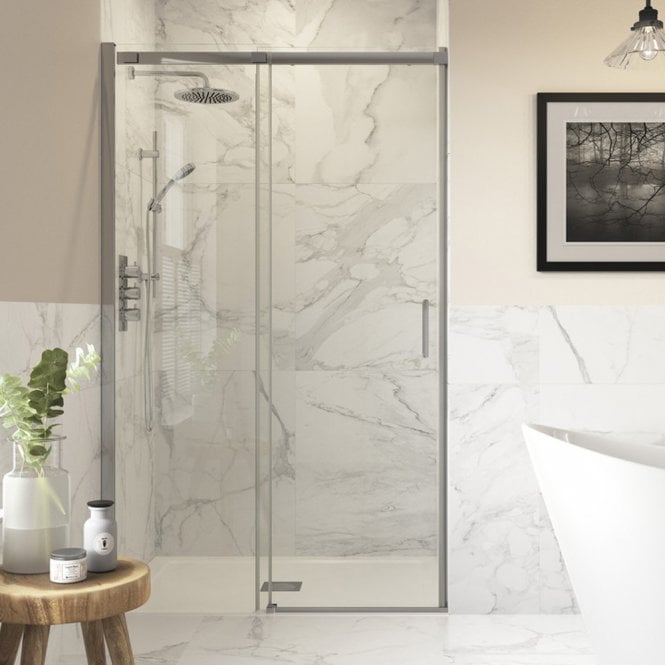 Dove Bathrooms Thea 1100mm Semi-Framed Sliding Door - Chrome