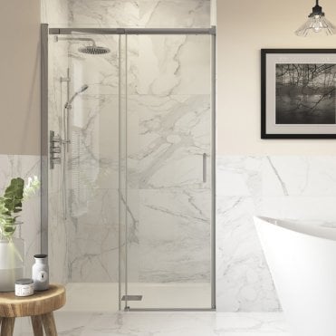 Thea 1200mm Semi-Framed Sliding Door - Chrome