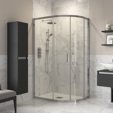 Thea 1200x900mm 2 Door Offset Quadrant - Chrome
