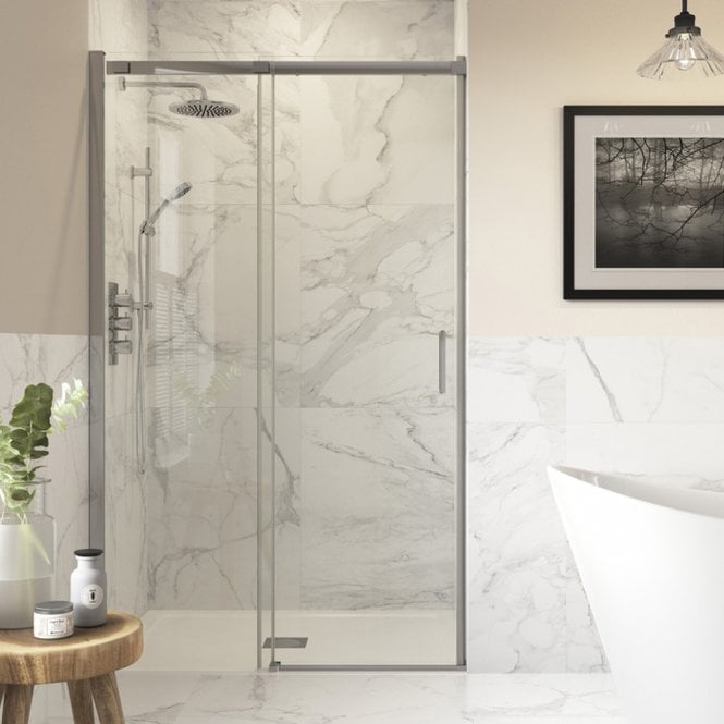 Dove Bathrooms Thea 1400mm Semi-Framed Sliding Door - Chrome
