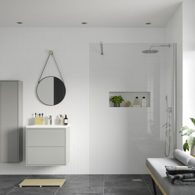 Dove Bathrooms Thea 1400mm Wetroom Panel & Support Bar - Chrome