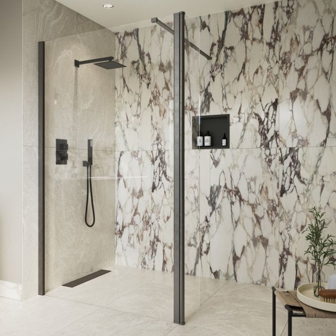 Dove Bathrooms Thea 300mm Gunmetal Rotatable Wetroom Splash Panel (Retrofit)