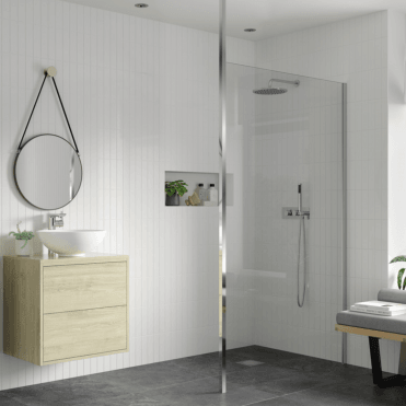 Thea 500mm Wetroom Panel & Floor-to-Ceiling Pole - Chrome