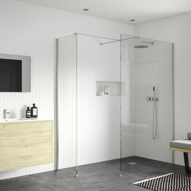 Dove Bathrooms Thea 500mm Wetroom Side Panel & Arm - Chrome