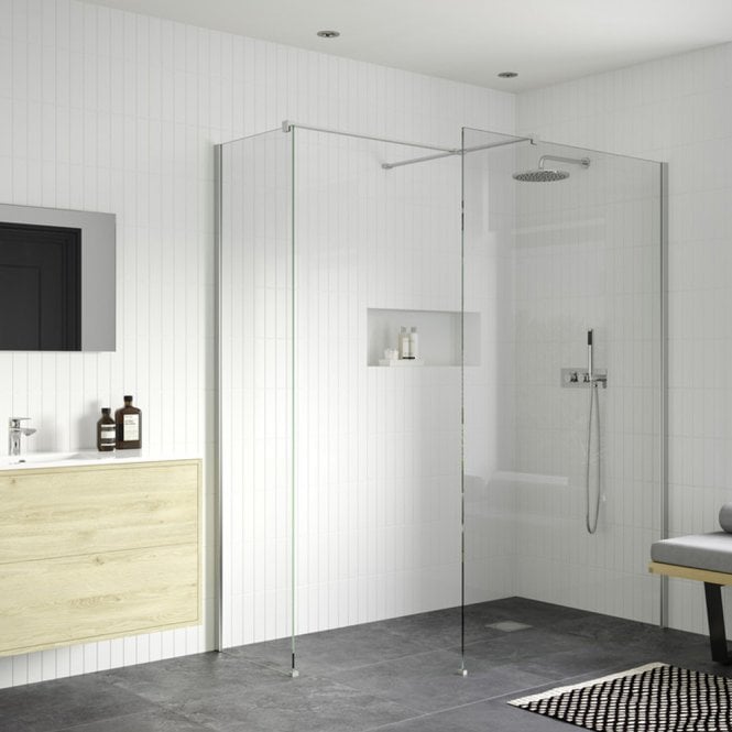 Dove Bathrooms Thea 700mm Wetroom Side Panel & Arm - Chrome