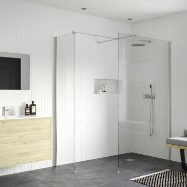 Thea 700mm Wetroom Side Panel & Arm - Chrome