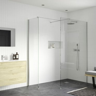 Thea 760mm Wetroom Side Panel & Arm - Chrome