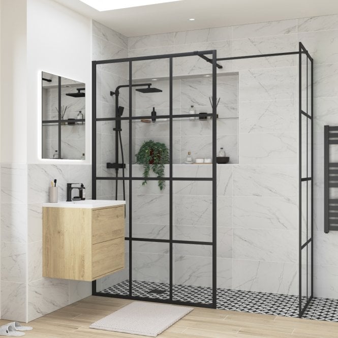 Dove Bathrooms Thea 800mm Framed Wetroom Optional Side Panel - Black