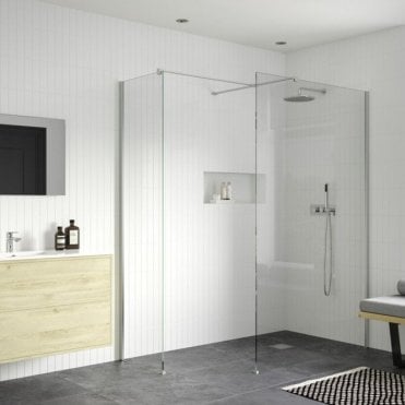 Thea 800mm Wetroom Side Panel & Arm - Chrome
