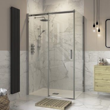 Thea 900mm Sliding Door Side Panel - Chrome