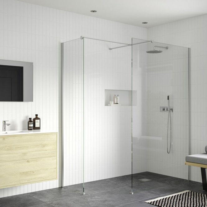 Dove Bathrooms Thea 900mm Wetroom Side Panel & Arm - Chrome