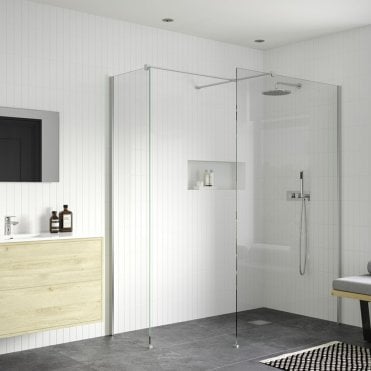 Thea 900mm Wetroom Side Panel & Arm - Chrome