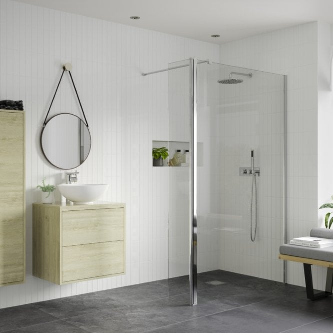 Dove Bathrooms Thea Optional 300mm Rotatable Wetroom Splash Panel (Retrofit) - Chrome