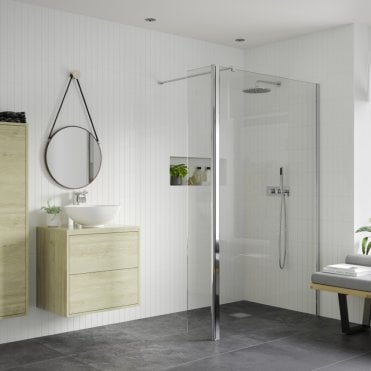 Thea Optional 300mm Rotatable Wetroom Splash Panel (Retrofit) - Chrome